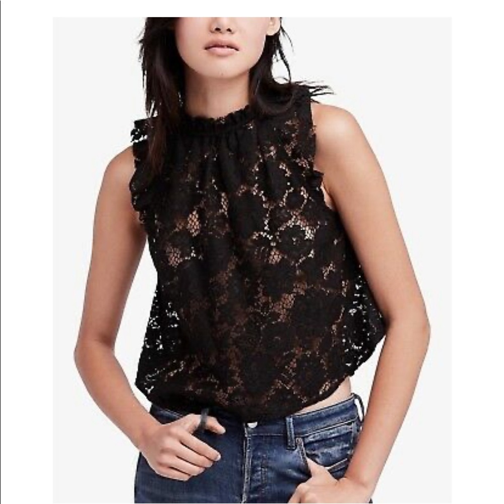 NWT Free People Sweet Meadow Lace Black M